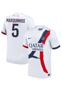 Paris Saint-Germain Marquinhos #5 Jalkapallovaatteet Vieraspaita 2024-25 Lyhythihainen